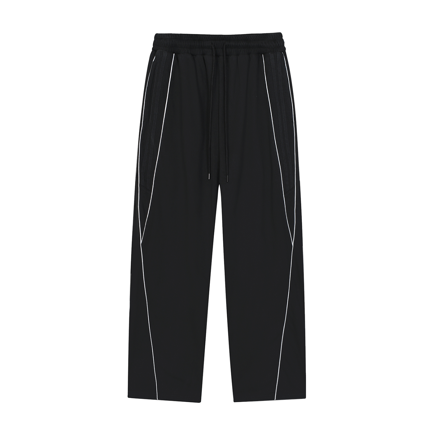 Reflection Sweatpants,Reflective Stripe Pants,Straight-Leg Sweatpants,Streetwear Pants,Unisex Track Pants,Cotton Blend Sweatpants,Minimalist Streetwear,Sporty Streetwear,Everyday Pants,Loose Fit Sweatpants