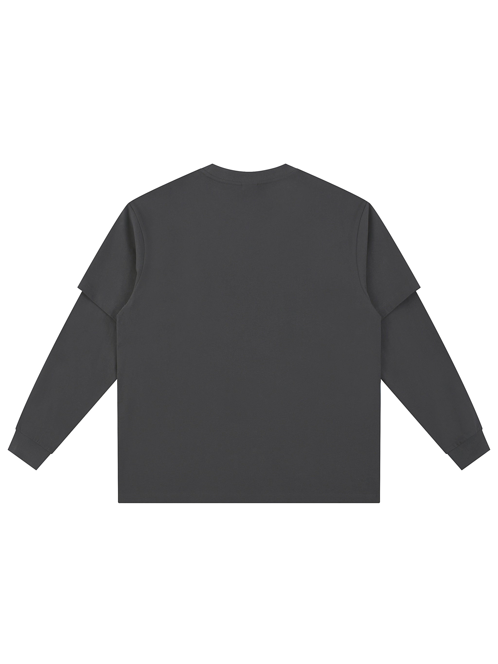 Layered Oversized Tee,Double Layer Long Sleeve,Streetwear Tee,Oversized Cotton Shirt,Drop Shoulder Tee,Pocket Long Sleeve,Minimalist Streetwear,Layered Look Tee,Pure Cotton Long Sleeve,Unisex Oversized Shirt