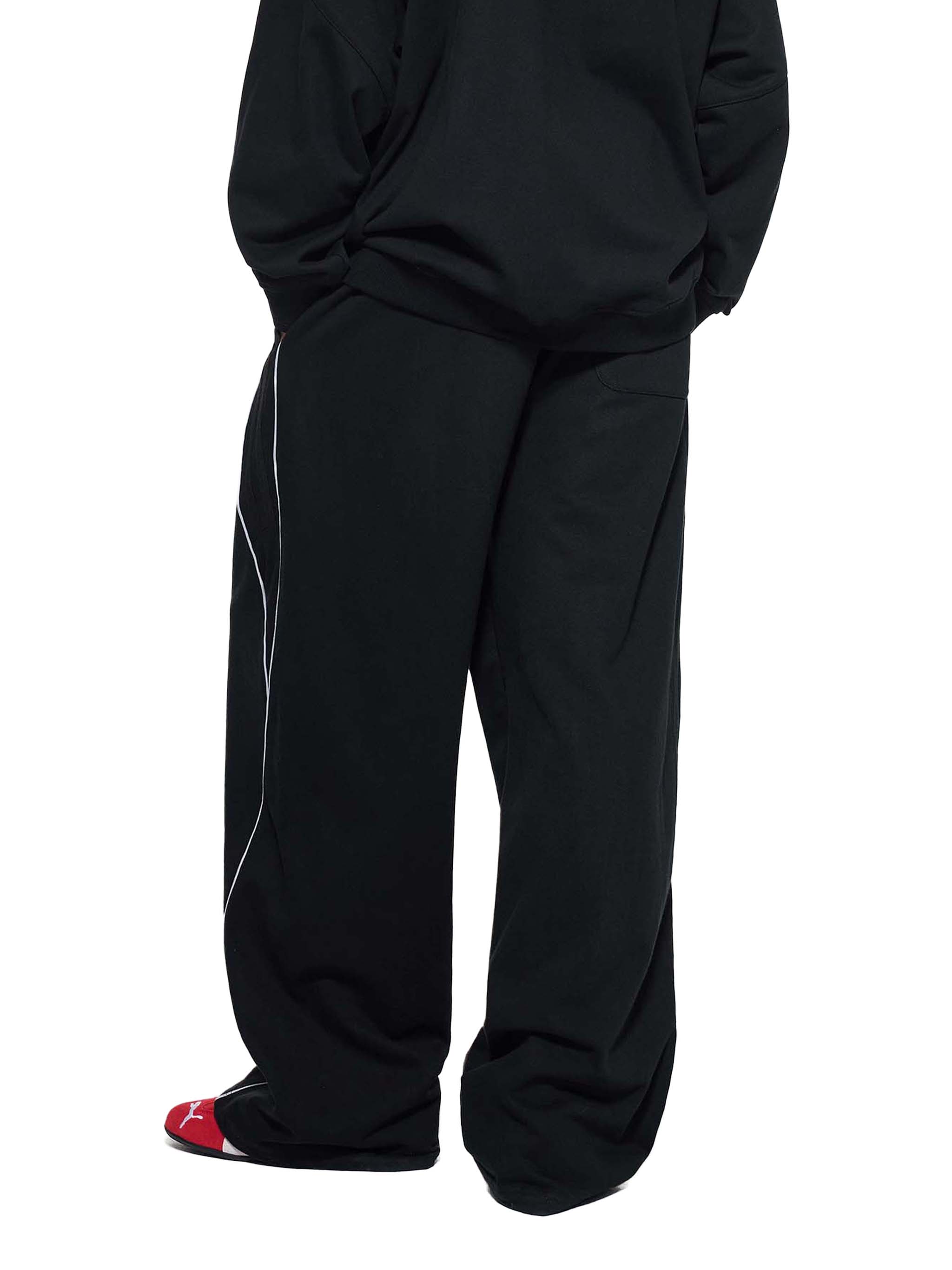 Reflection Sweatpants,Reflective Stripe Pants,Straight-Leg Sweatpants,Streetwear Pants,Unisex Track Pants,Cotton Blend Sweatpants,Minimalist Streetwear,Sporty Streetwear,Everyday Pants,Loose Fit Sweatpants